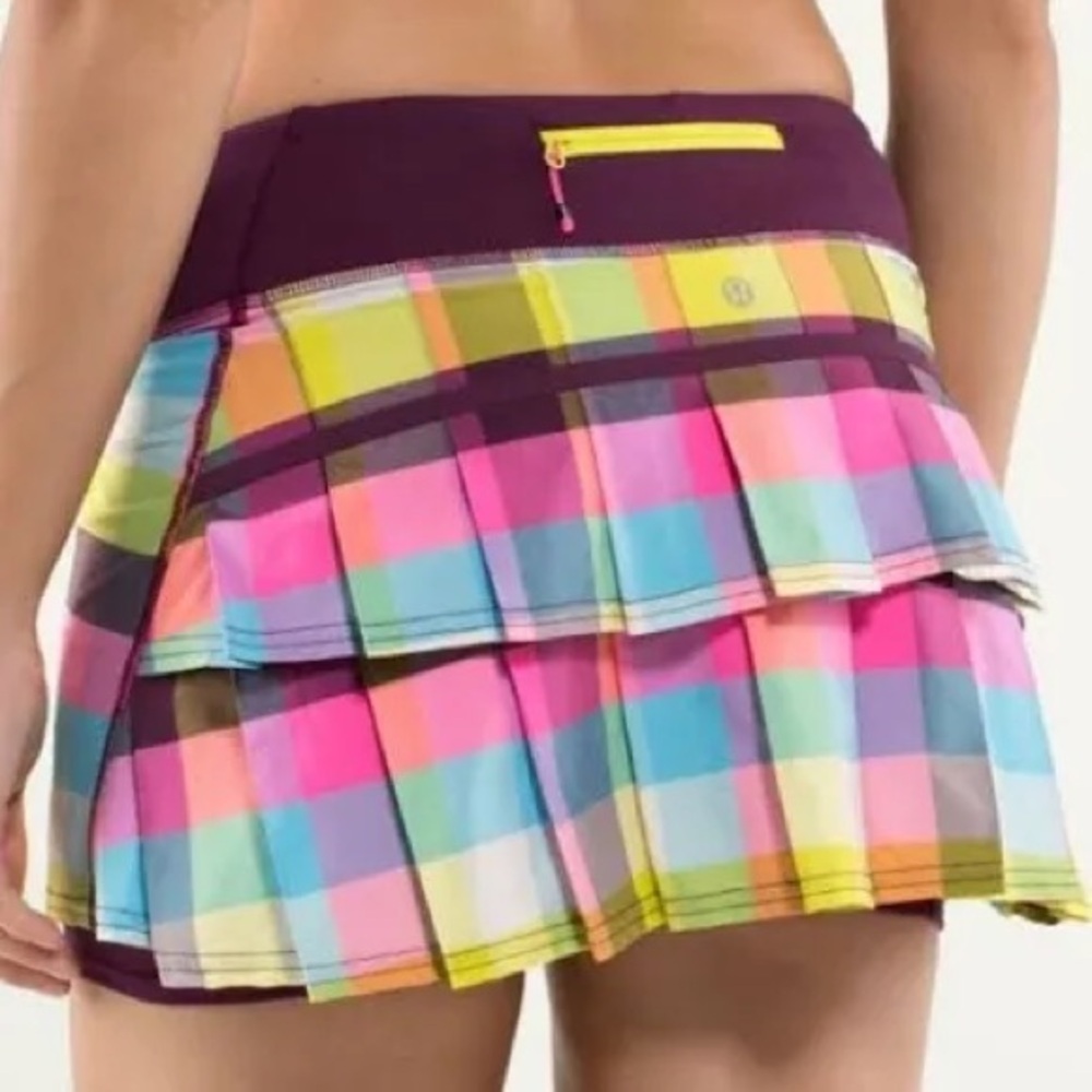 Lululemon Pace Setter Sea Check Ruffle Skort, 6